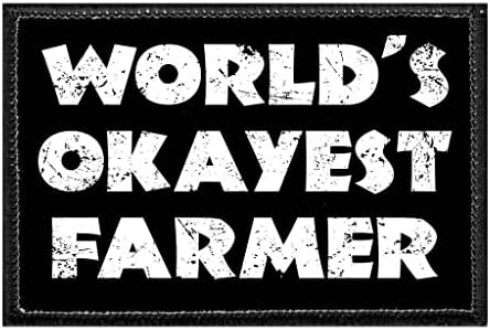 החקלאי בסדר ביותר בעולם | וו ולולאה מחוברים לכובעים, ג'ינס, אפוד, מעיל | 2x3 ב | על ידי משיכה טלאי